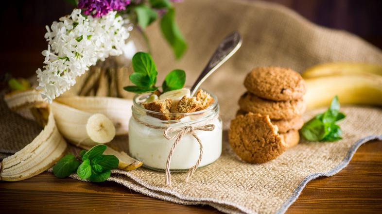 Piškoti, keksi, zajtrk, jogurt, sladica