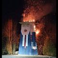 Goreči kip Donalda Trumpa