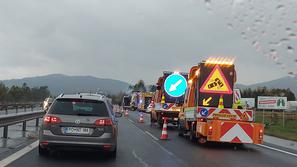 Prometna nesreča, zaprta avtocesta