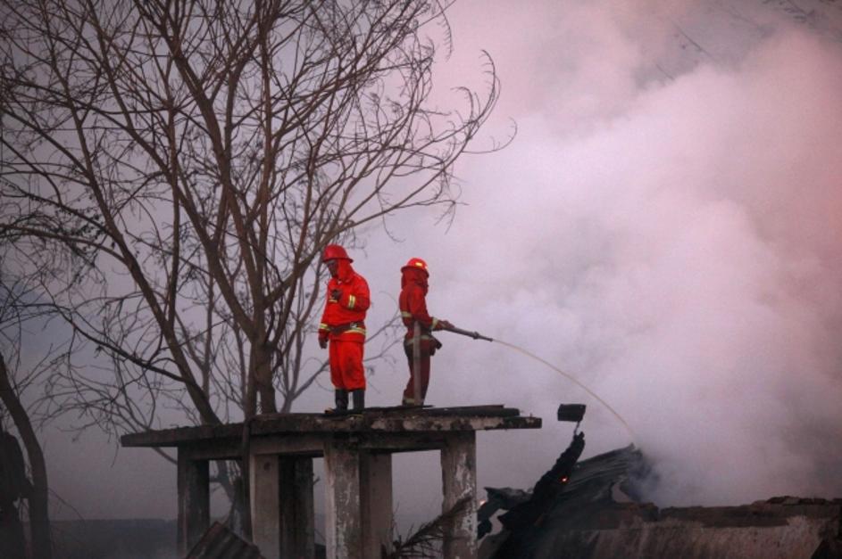 Požar v Mjanmaru.