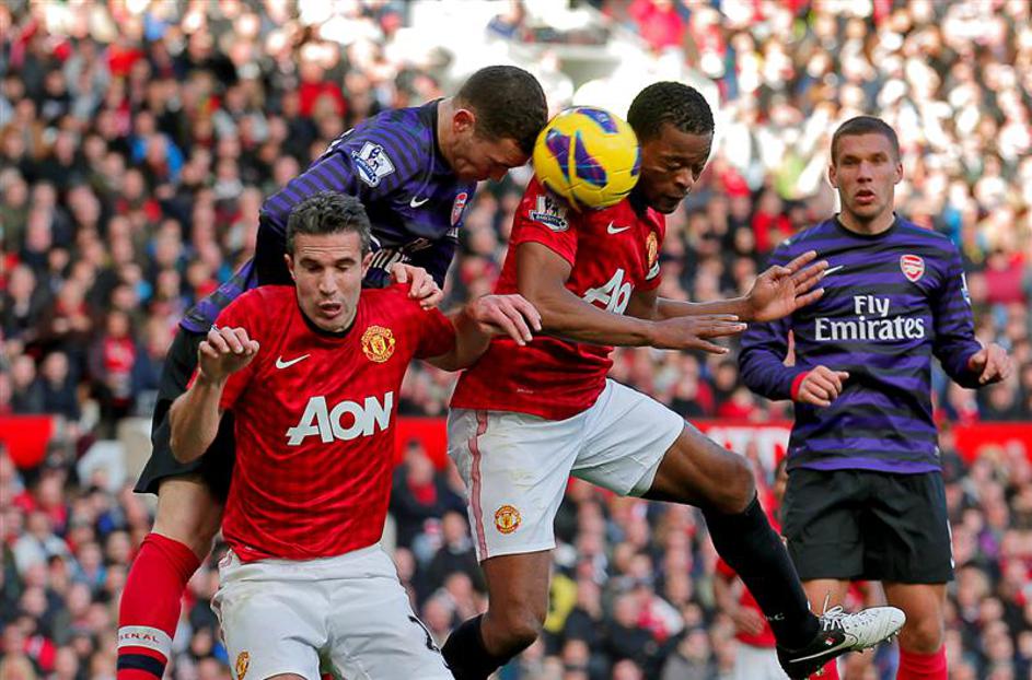 man united arsenal patrice evra van persie