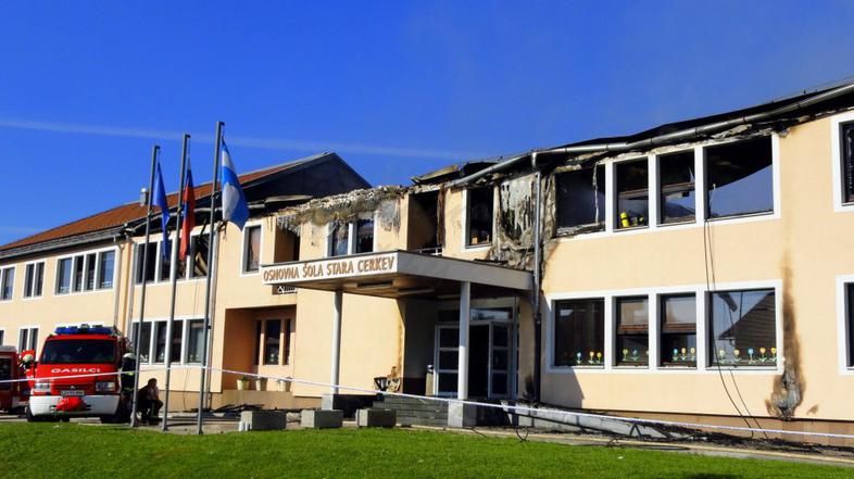 Požar v šoli Stara cerkev