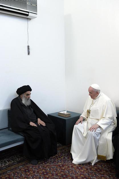 Papež Frančišek v Iraku, ajatola al Sistani