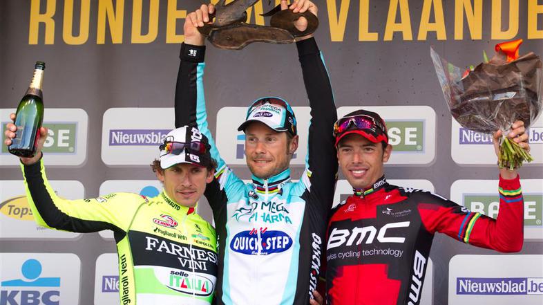 Boonen Pozzato Ballan Omega Quick Step Flandrija kolesarstvo