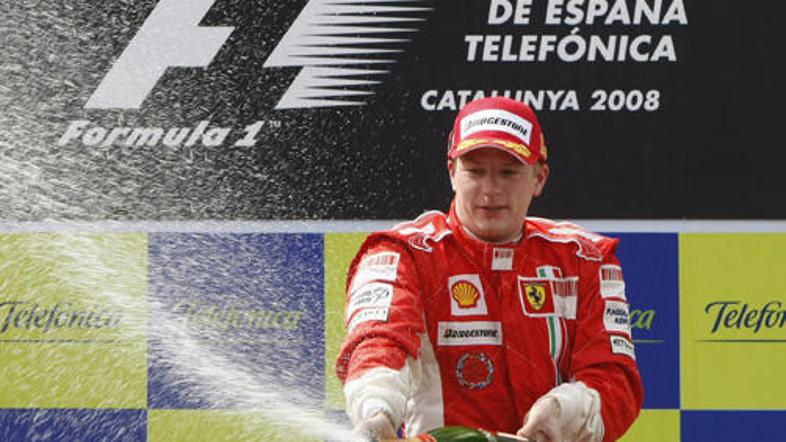 Kimi Räikkönen (Ferrari) se je v Barceloni veselil druge zmage v sezoni 2008.