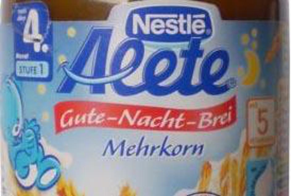 Kašica Nestle Alete gute-nacht-brei vsebuje gluten, čeprav na etikaeti piše, da 