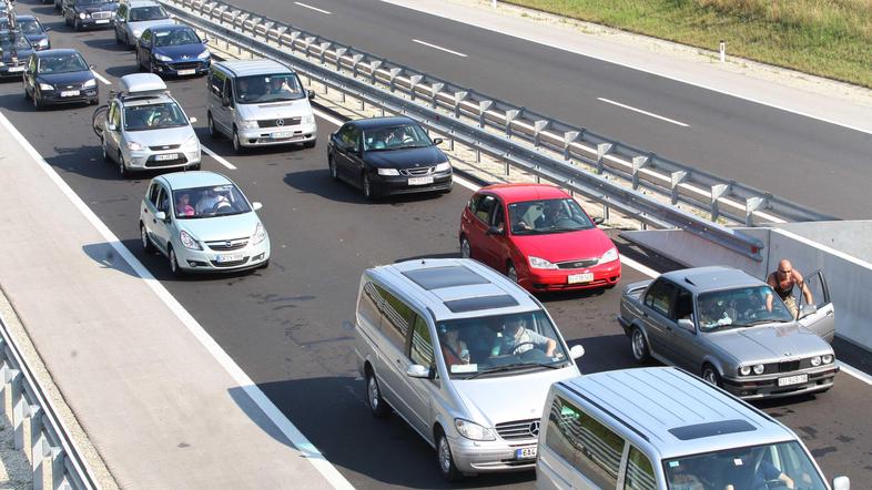 Kolone na avtocesti Ptuj