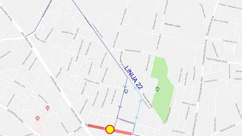 Obvoz ob zapori Drenikove ulice