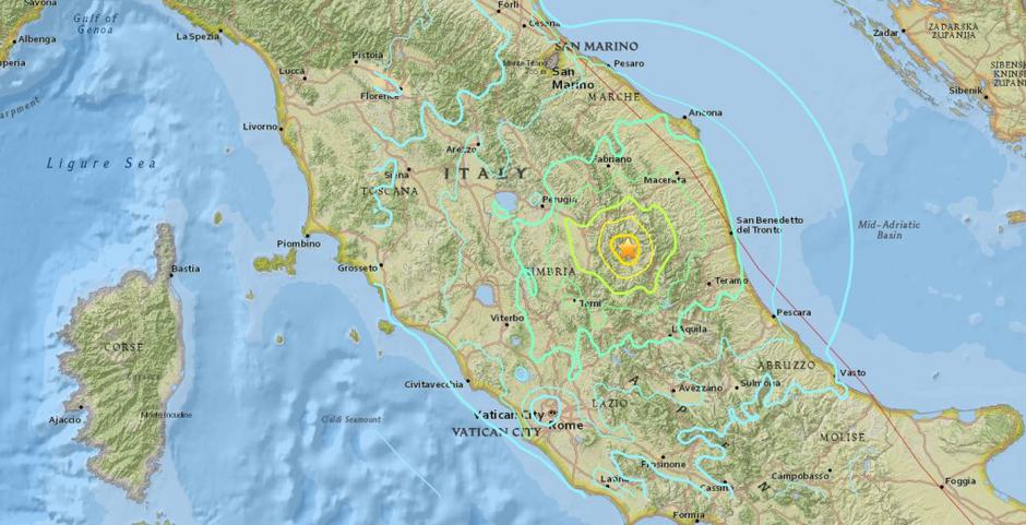 potres italija | Avtor: US Geological Survey