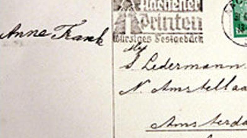 Anna Frank je razglednico poslal iz Aachna.