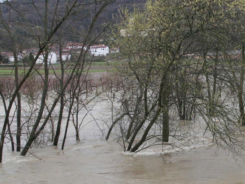Reka Vipava bo popoldne in v noči na sredo poplavljala. (Foto: Arhiv Žurnala24)