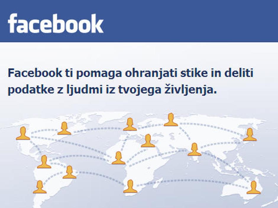 "Facebook ti pomaga ohranjati stike," piše na vstopni strani – nekaterim pa tudi | Avtor: Žurnal24 main