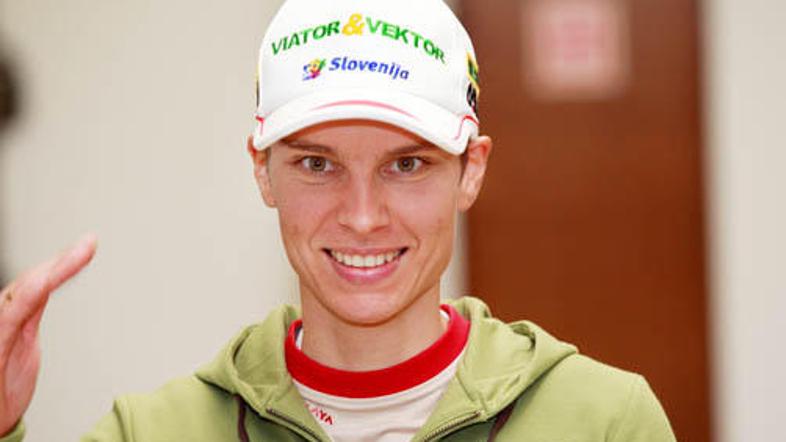 Teja Gregorin se veseli največjega uspeha v kratki biatlonski karieri.