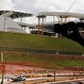 Sao Paulo Corinthians Arena stadion nesreča žerjav fotografija