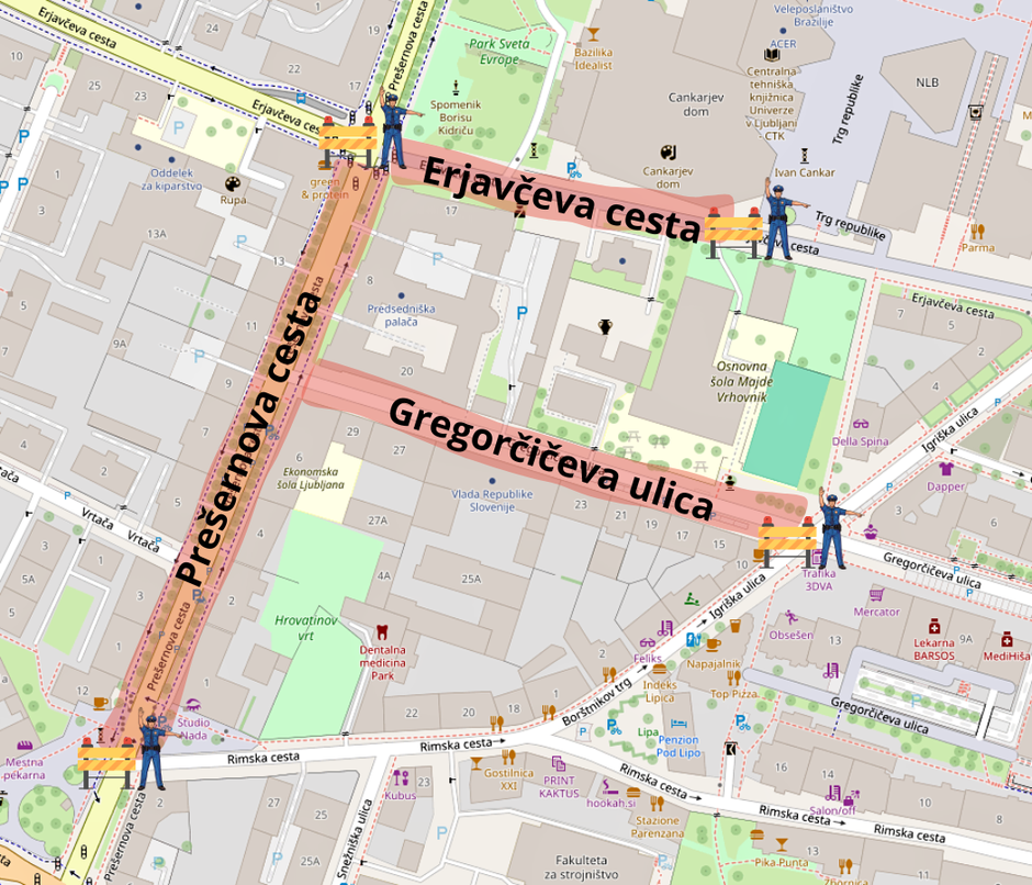 zapore cest v Ljubljani | Avtor: Policija