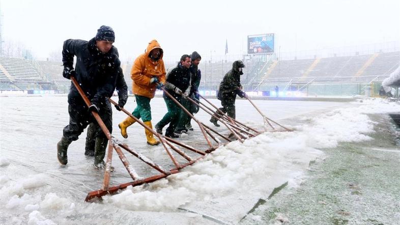 Atalanta Bergamo AS Roma delavci Serie A Italija liga prvenstvo sneg