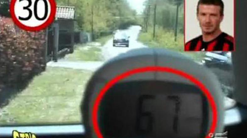 Tudi David Beckham ni vozil po predpisih, a je bil med manj (pre)hitrimi.