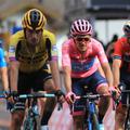 Primož Roglič, Richard Carapaz in Vincenzo Nibali