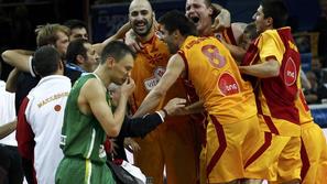 Veselje Makedoncev po zmagi nad Litvo