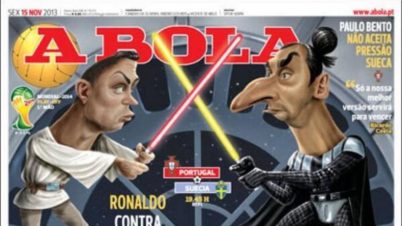 Ibrahimović Ronaldo Portugalska Švedska A Bola naslovnica