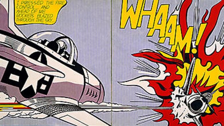 Eden izmed najbolj znanih Lichtensteinovih plakatov Whaam!, ki je nastala leta 1