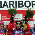 Zmagovalke zadnjega slaloma na Pohorju: Hrvatica Janica Kostelic, Avstrijka Marl