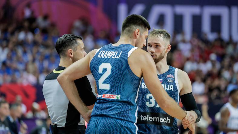 eurobasket 2025 francija slovenija, martin krampelj, leon stergar