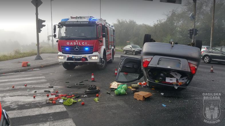 Nesreča na Tržaški cesti v Mariboru