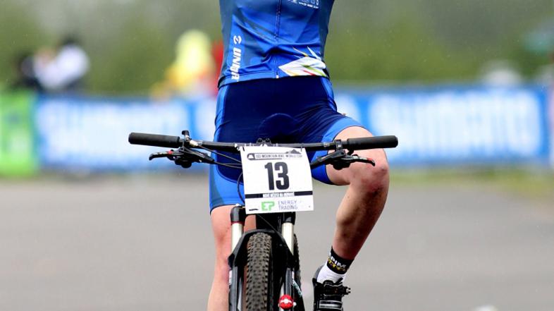sport 10.04.14. Tanja Zakelj, gorska kolesarka, Tanja Zakelj of Slovenia celebra