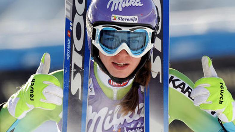 Naslednja postaja je Cortina, kjer se je Tina že veselila dobrih rezultatov. (Fo