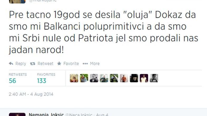 Marko Jarić Twitter Oluja Srbi