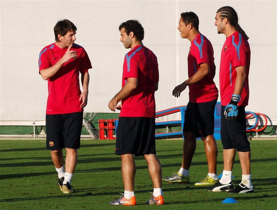 Messi Mascherano Adriano Pinto trening