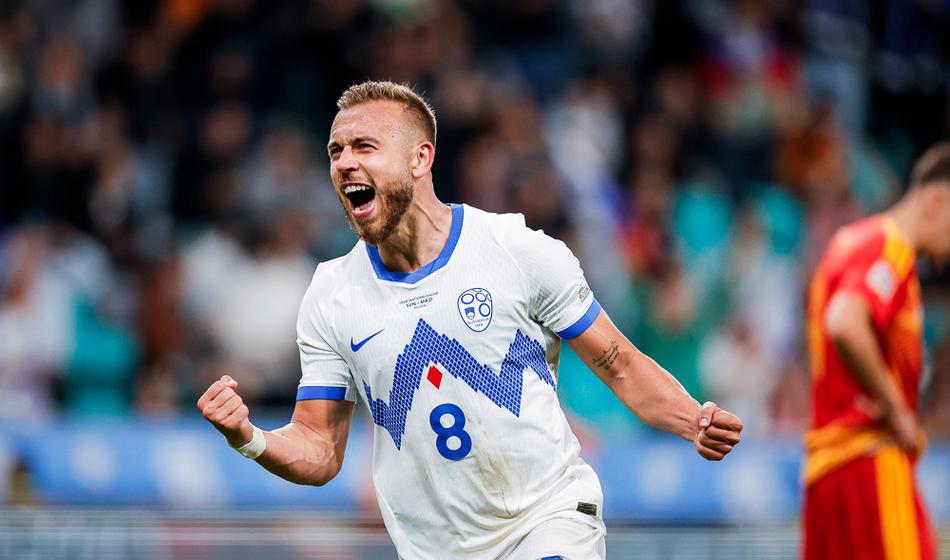Lovrić in Matko za prvo zmago Slovenije v Ligi narodov
