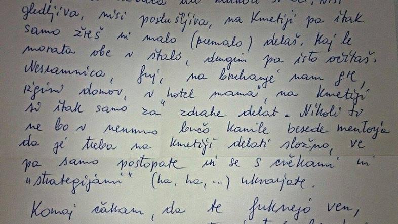 sovražno pismo, Žana