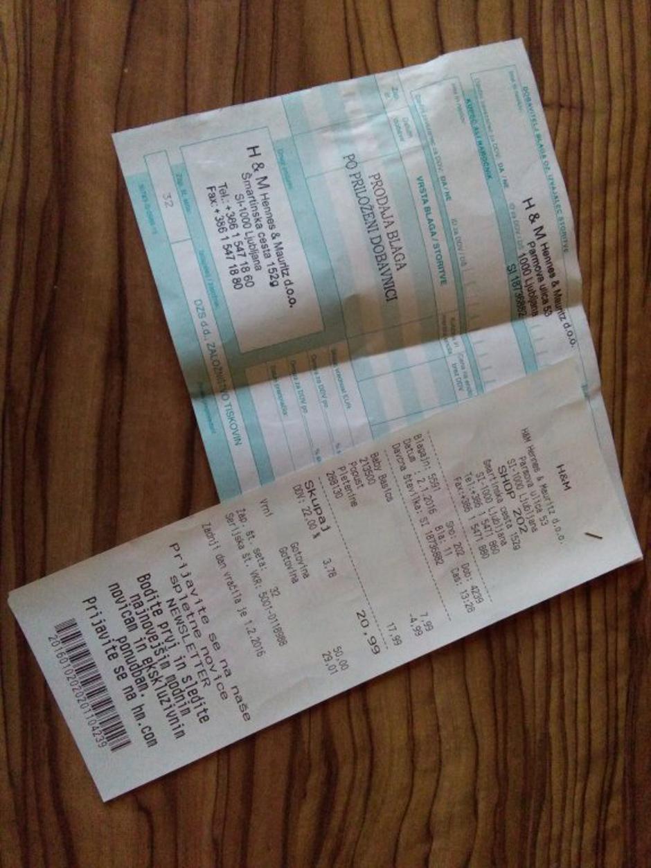 Račun brez davčne blagajne | Avtor: Bralka