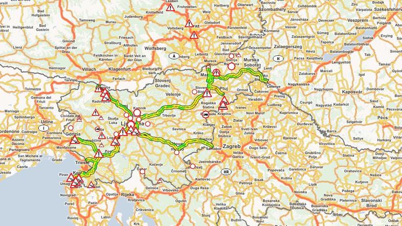 Zapora ceste v času obiska Putina