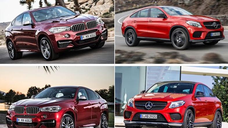 BMW X6 in Mercedes-Benz GLE coupe