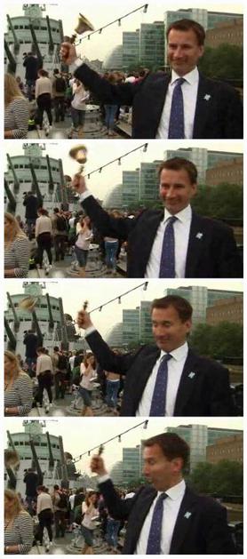 Britanski minister Jeremy Hunt ostal brez zvonca.