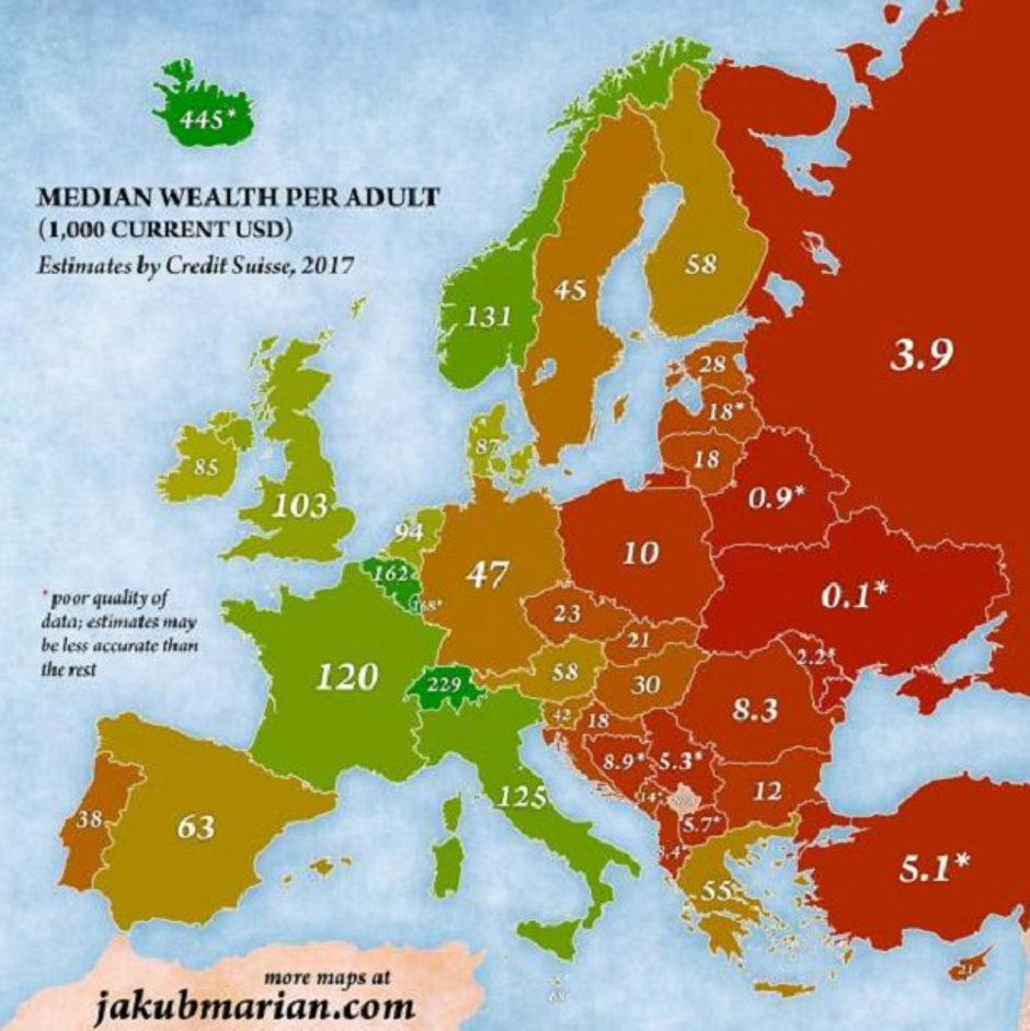 Evropski zemljevid bogastva | Avtor: 