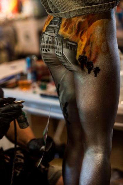 poslikava telesa, ZDA, tekmovanje