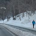 Kranjska Gora, zima, turizem, pohodnik, cesta