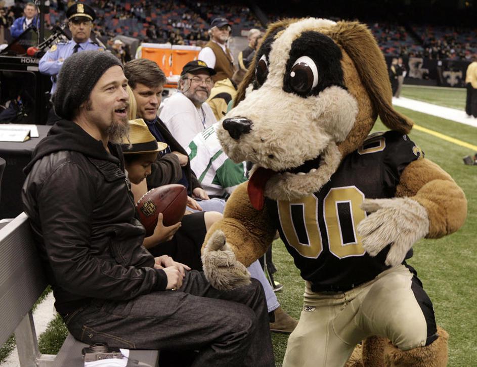 NFL končnica Saints Cardinals Brad Pitt