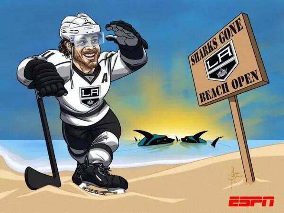 Kopitar Los Angeles Kings San Jose Sharks morski psi ESPN | Avtor: Reševalni pas/Twitter