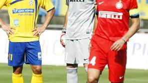Luka Majcen Samir Handanović Javier Zanetii Inter Koper