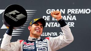 Maldonado Williams pokal trofeja slavje VN Španije Barcelona Catalunya formula 1