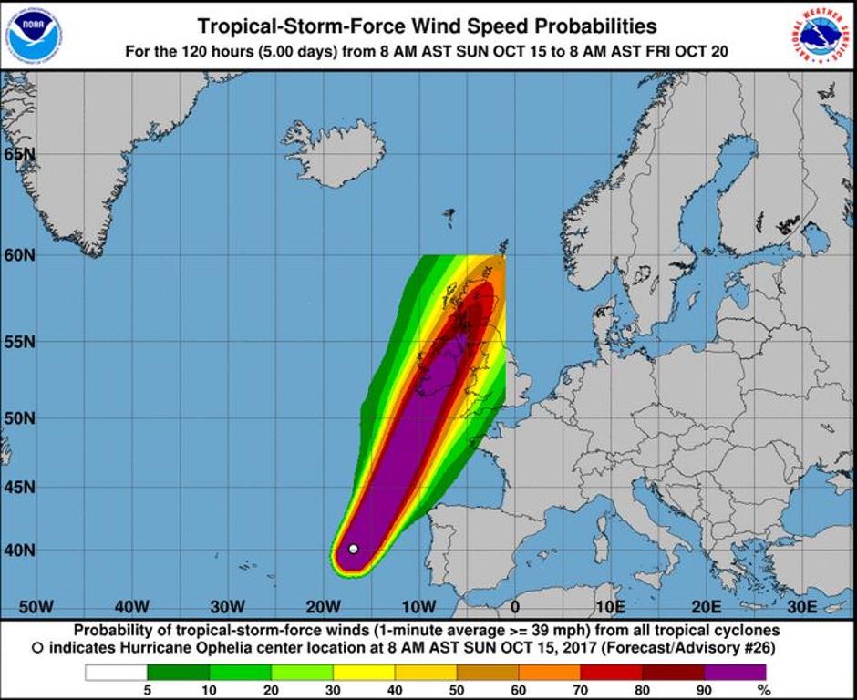 Približevanje Ophelie | Avtor: National Hurricane Center