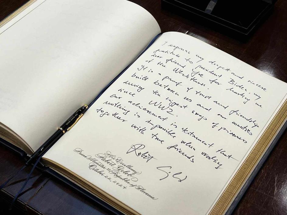 Robert Golob na obisku v Beli hiši pri predsedniku Joeju Bidnu