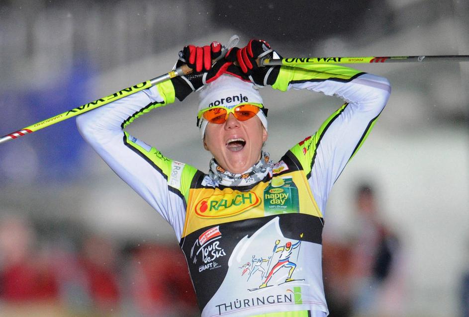 Petra Majdič je letos na Tour de Skiju že dvakrat zmagala. (Foto: EPA)