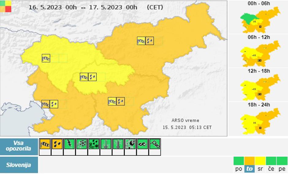 oranžno opozorilo | Avtor: ARSO