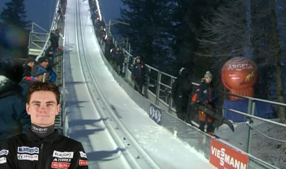 Komentatorja obnemela, Prevčeve smuči so same zdrsele v dolino